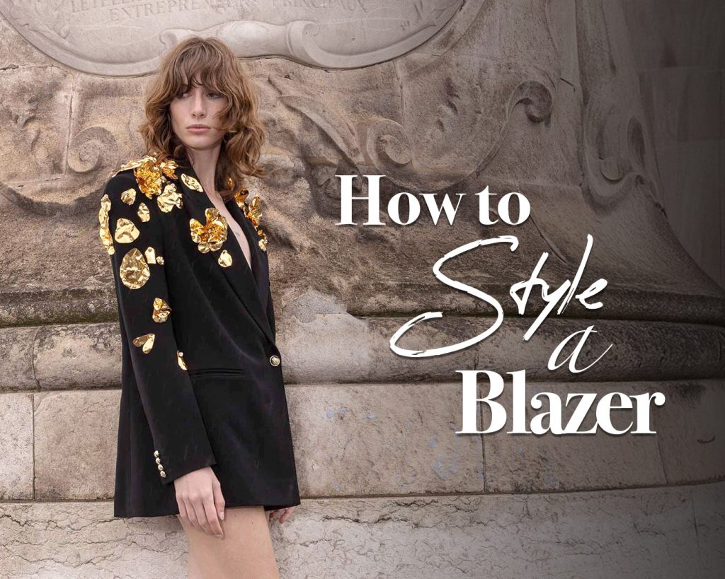 How to Style a black and. gold Blazer