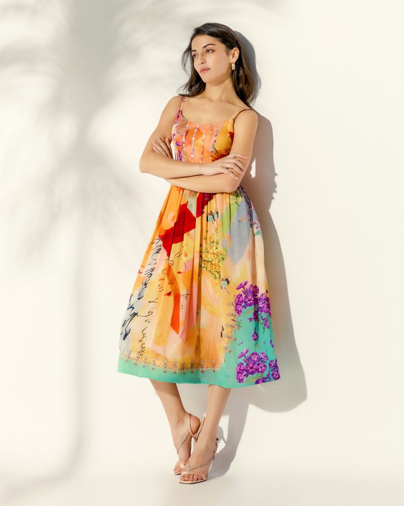 floral printed midi dress