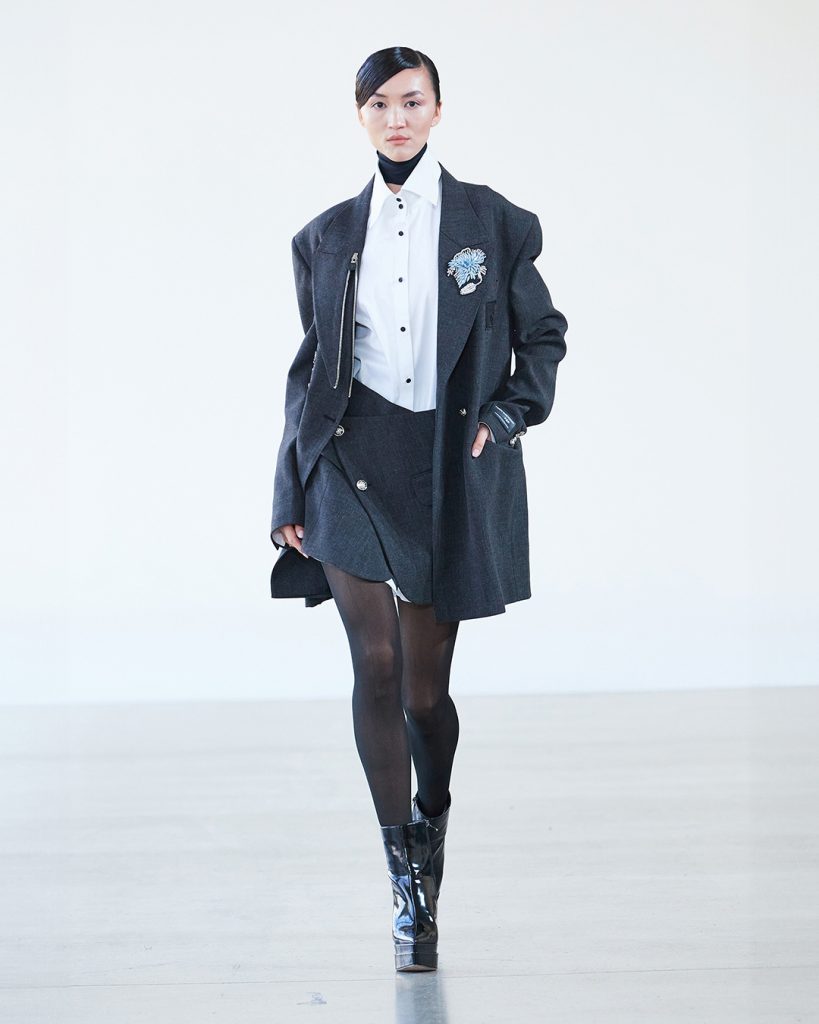 Blazer and Black A‑Line or Pencil Skirt