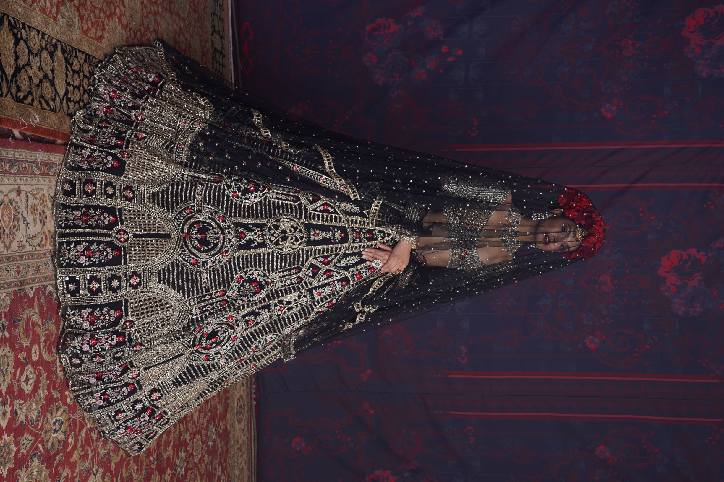 midnight black Lehenga set