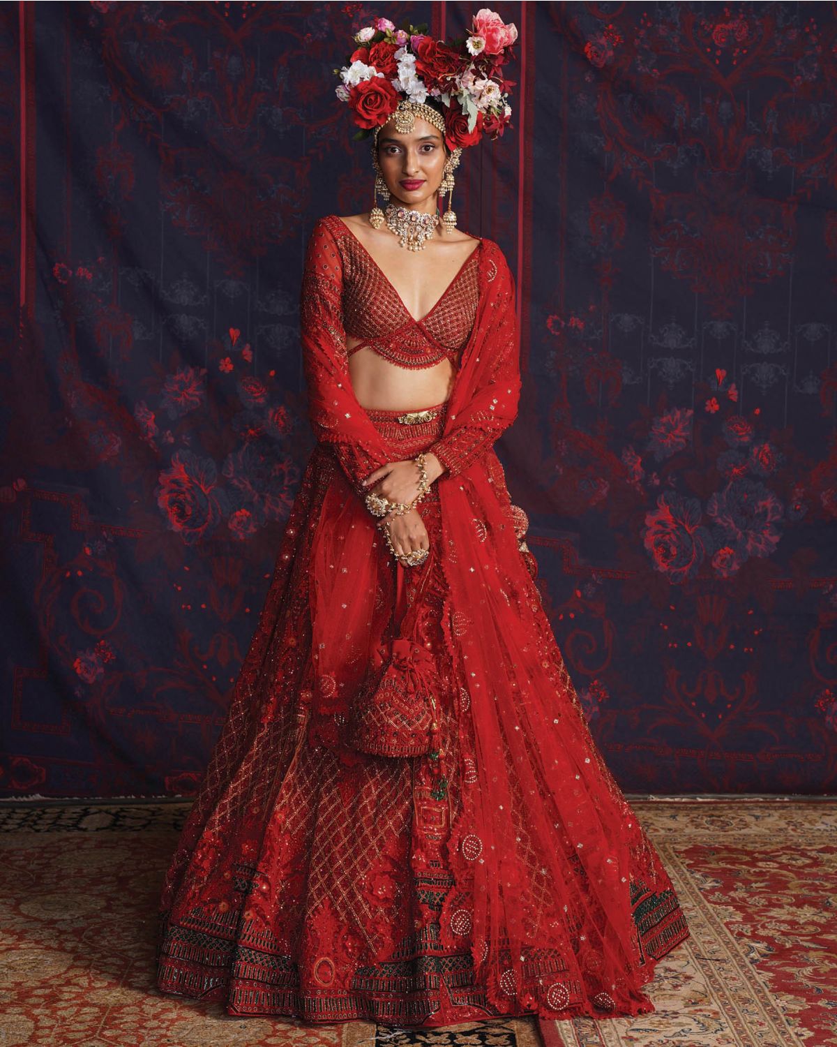 red bridal Lehengas 