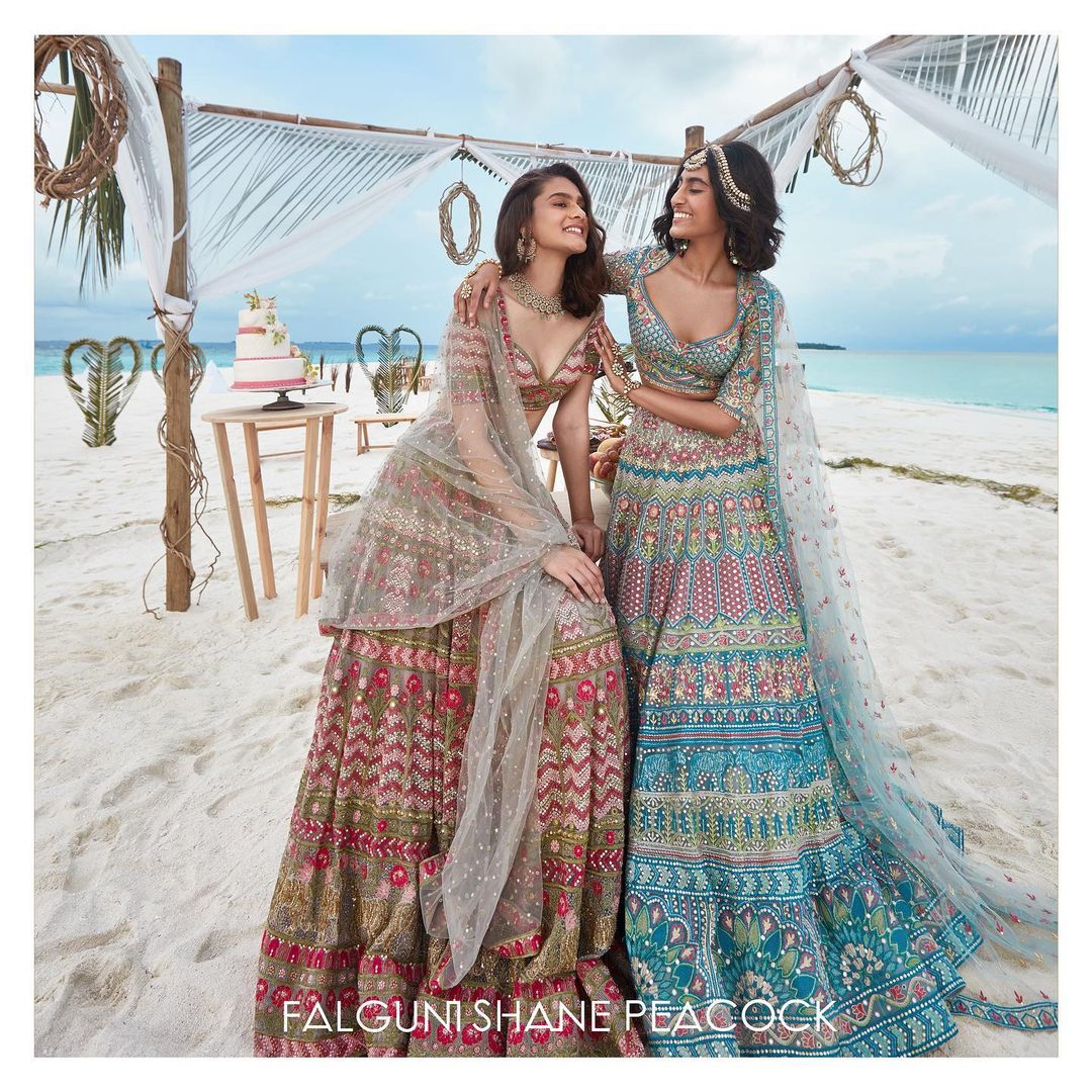 multicolored Lehengas