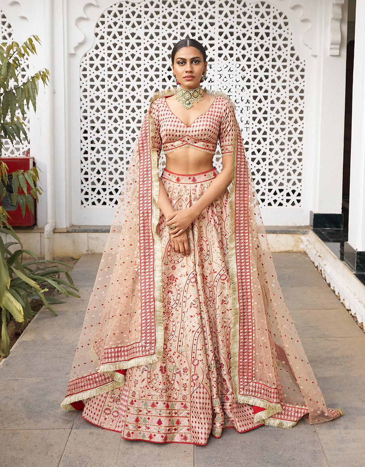 Falguni Shane Peacock embroidered Lehenga