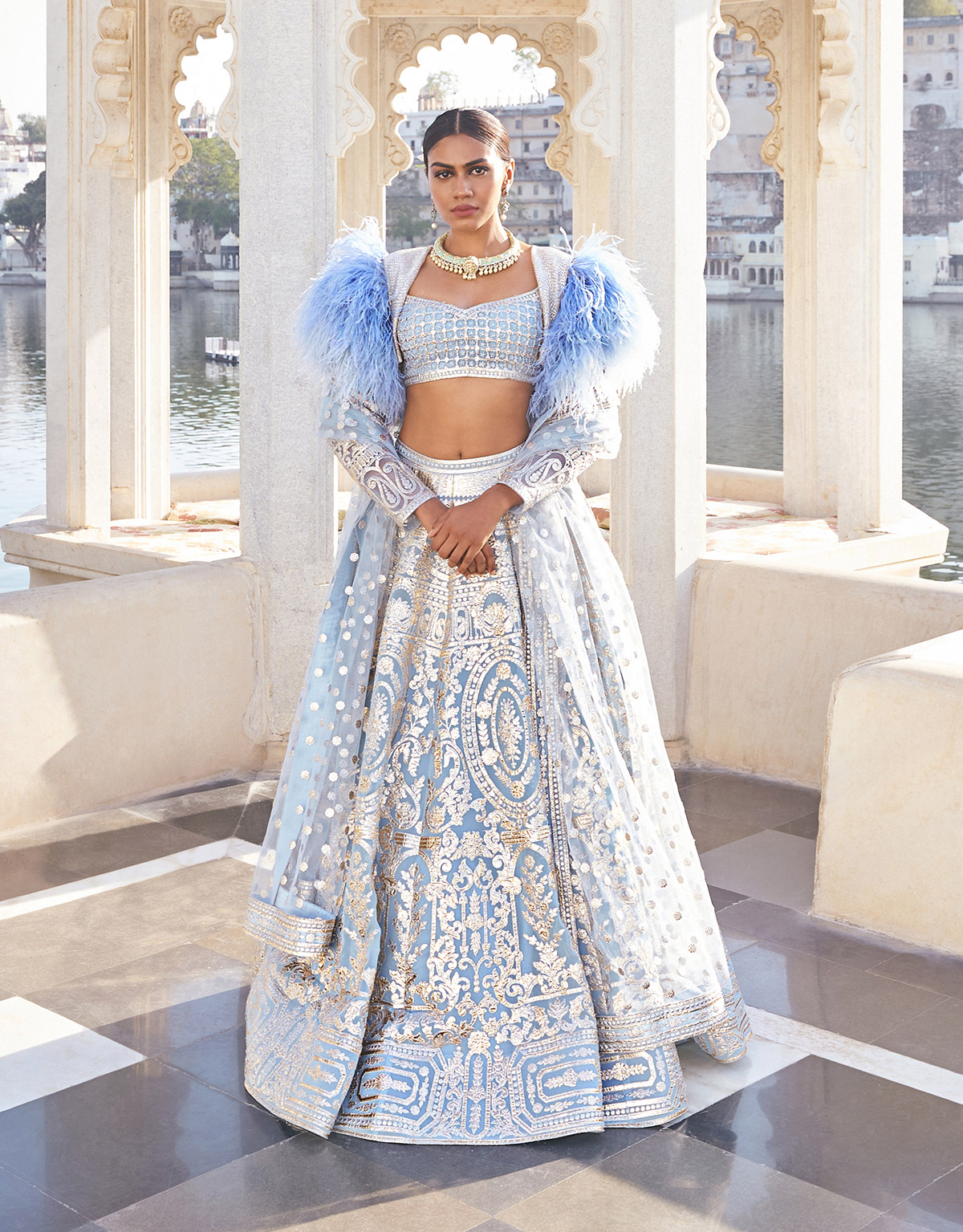 chrome applique lehenga-wedding Lehenga