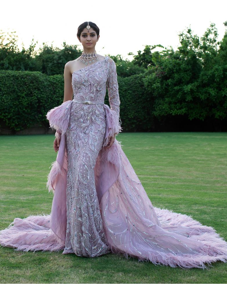 JVN08421 Embellished Sheer Bodice Prom Dress