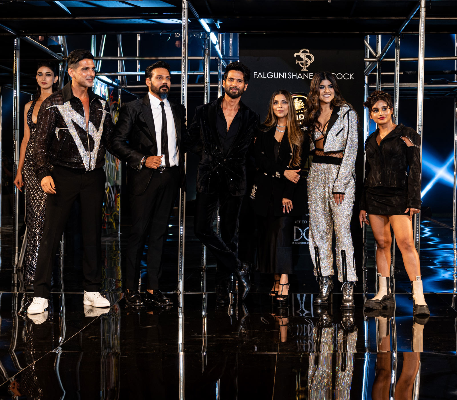 FSP-monogrammed bomber jacket with black pants