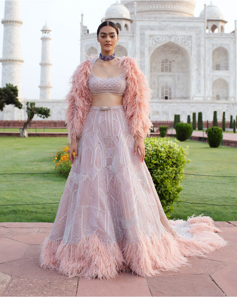 Pink color trendy designer lehenga choli at affordable price – Joshindia