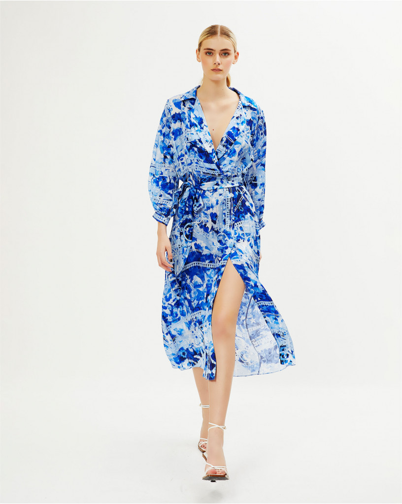 Indigo blue wrap dress - Falguni Shane Peacock