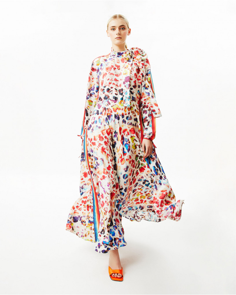 Rainbow Splash Long Dress