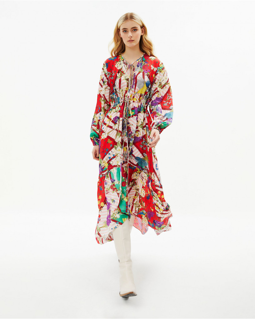 Abstract floral long dress