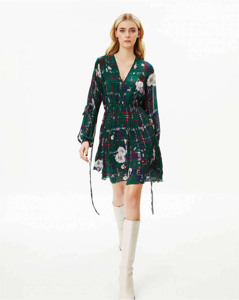 GINGHAM FLORAL DRESS