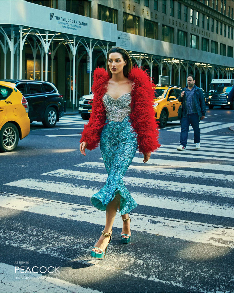 Multicoloured sequinned long dress - Falguni Shane Peacock