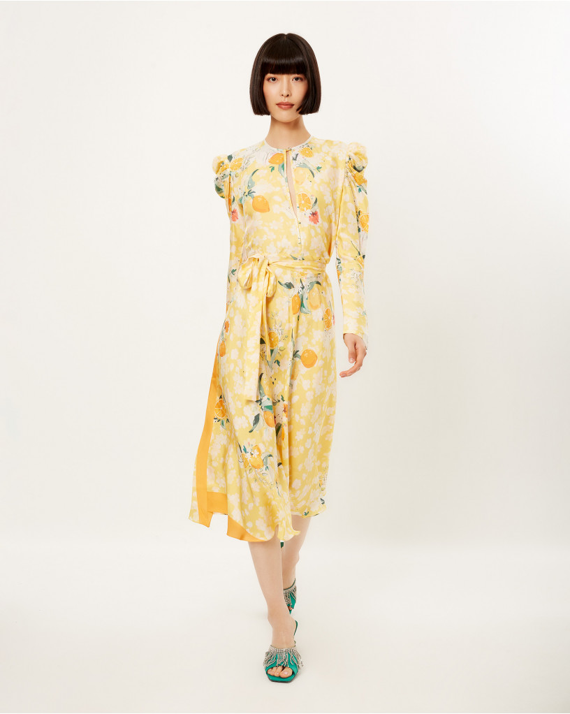 TANGERINE BLOOM LONG DRESS