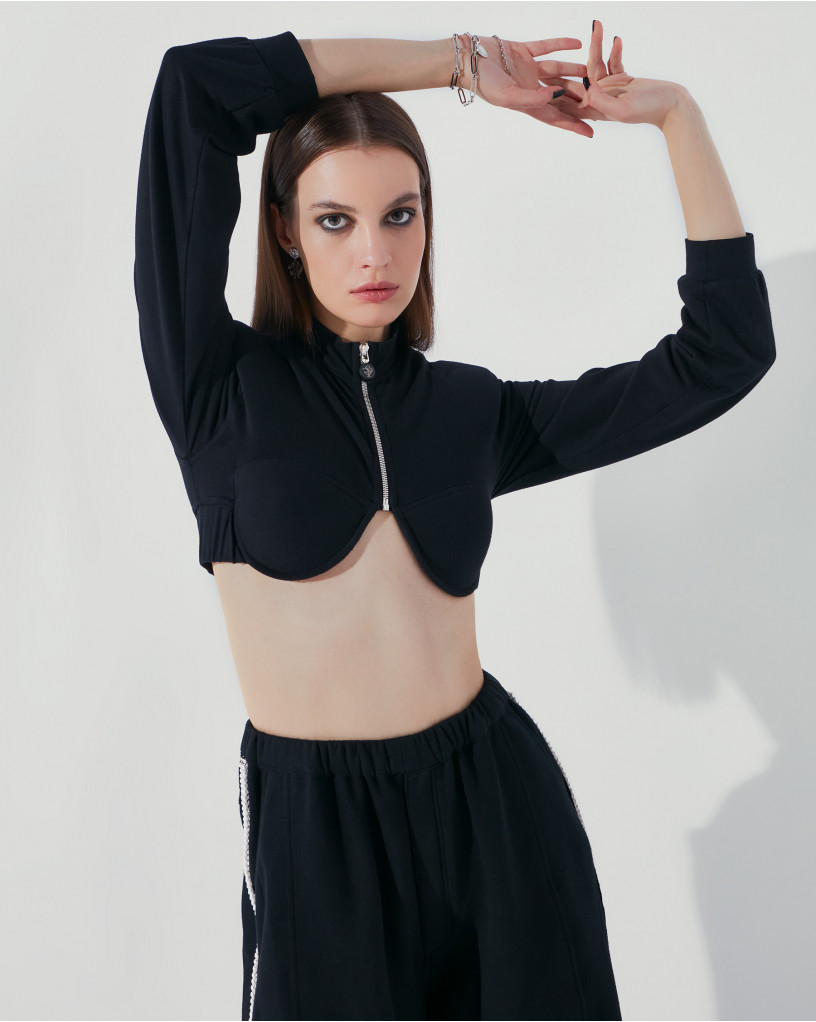 Terry Cropped Sweatshirt And Jogger Set - Falguni Shane Peacock