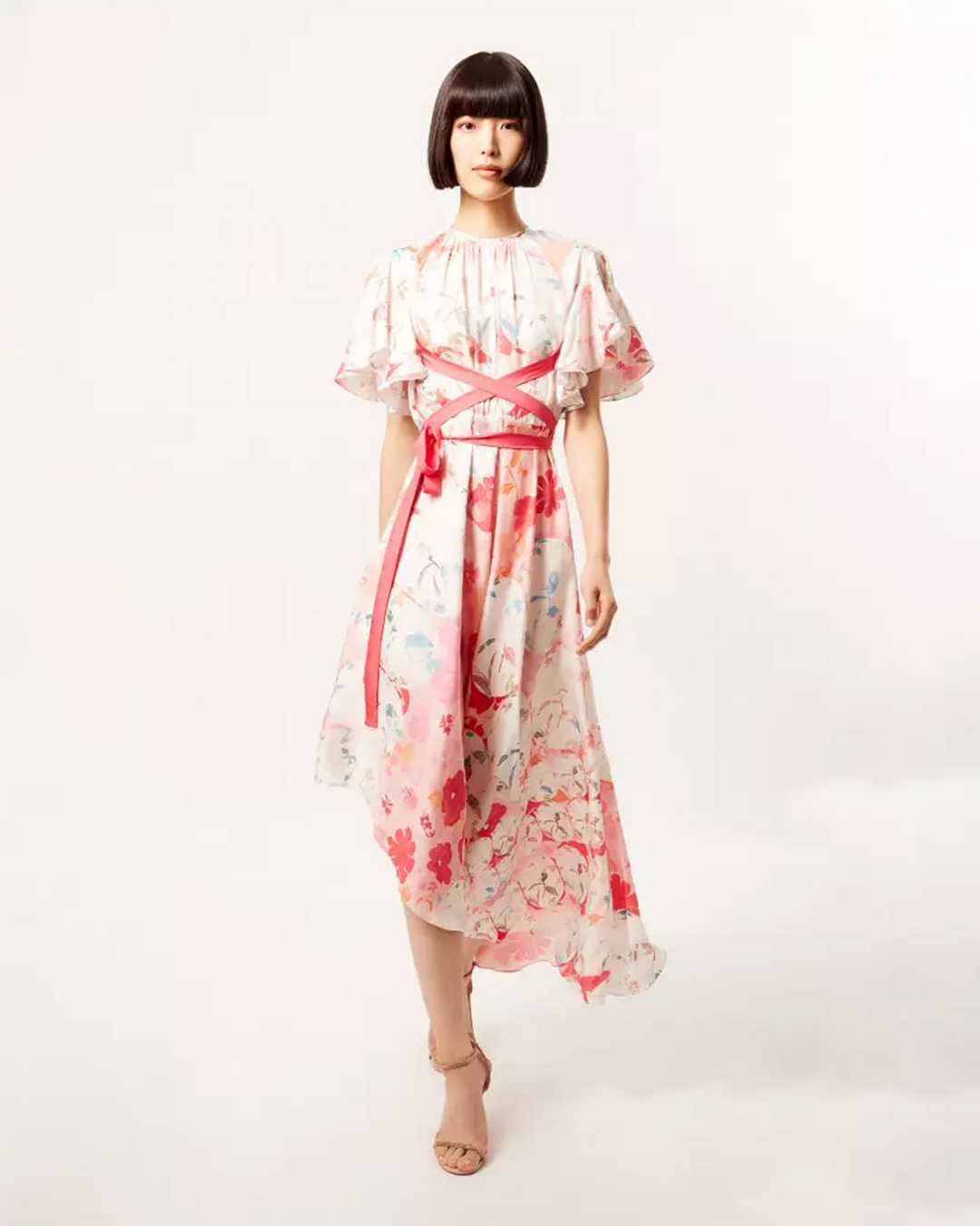 Blush Floret Long Dress - Falguni Shane Peacock