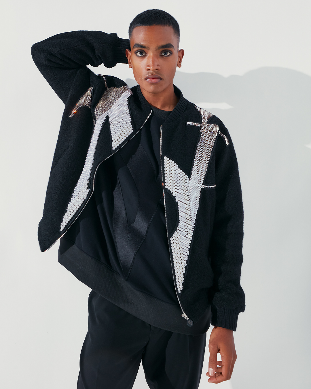 CENDA EMBELLISHED FLEECE JACKET - Falguni Shane Peacock