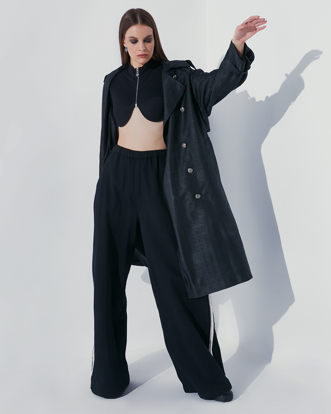 FSP MONOGRAMMED PEA COAT - Falguni Shane Peacock