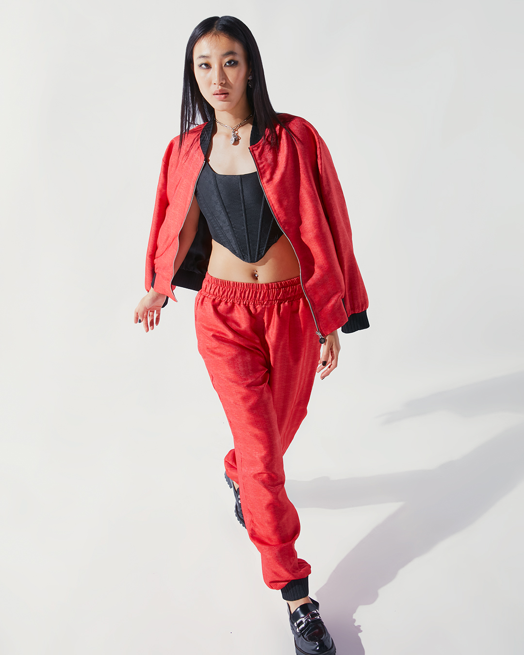 FSP RED MONOGRAMMED BOMBER SET