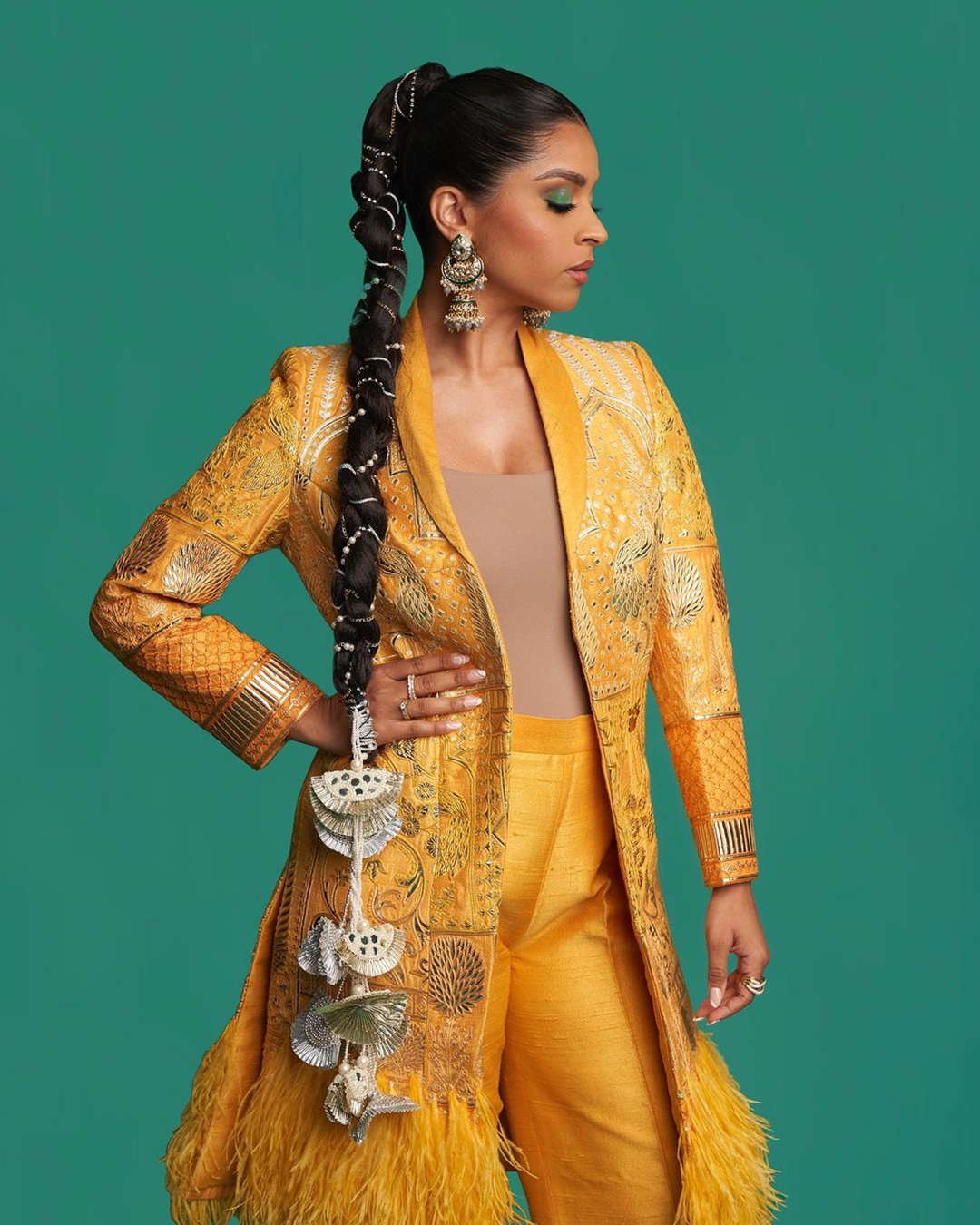 Lilly Singh in sherwani