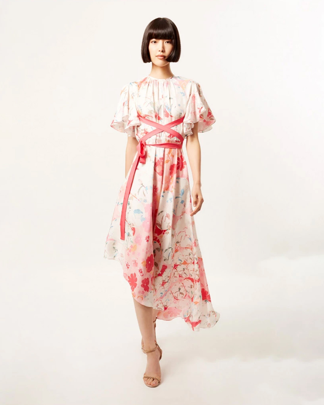Blush floret long dress 