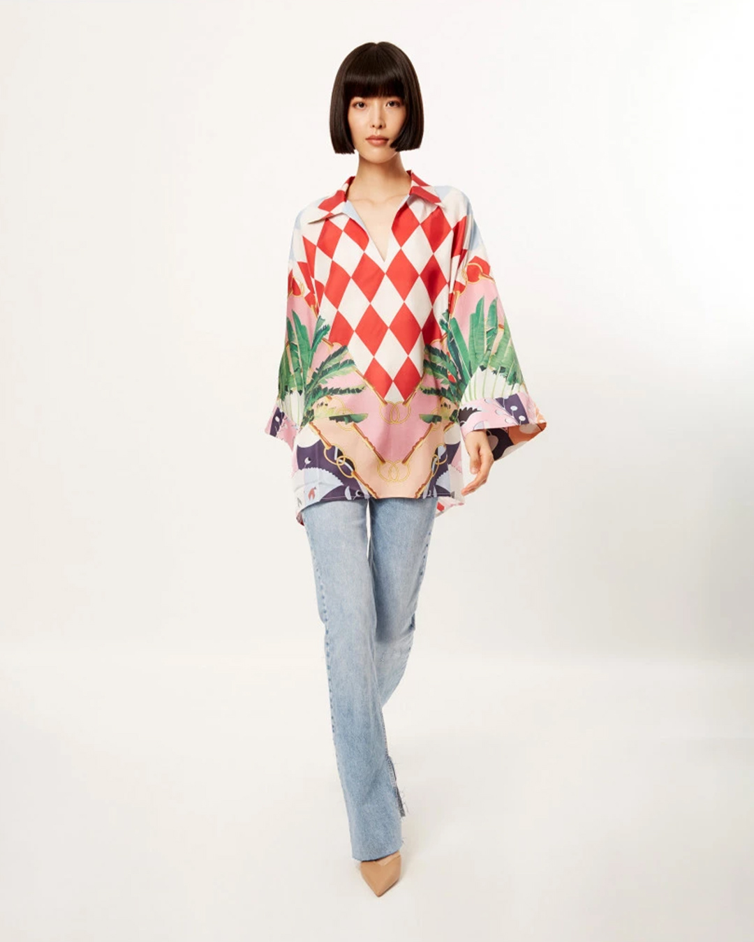 Dark tropical dream blouse