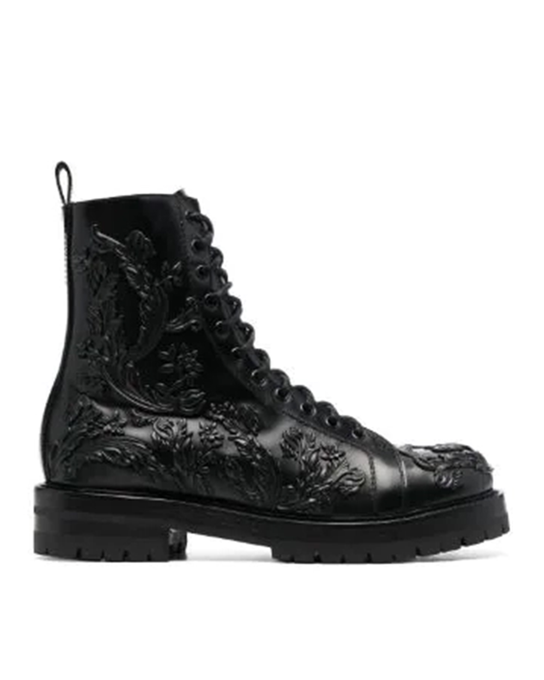 Versace appliqué floral ankle boots