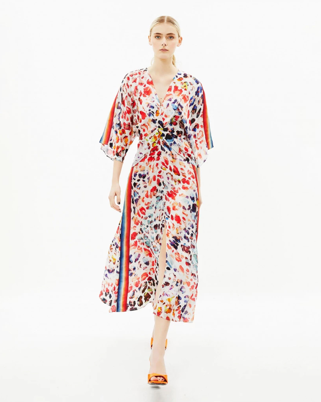 Rainbow splash slit dress - Summer vacation dresses 2023