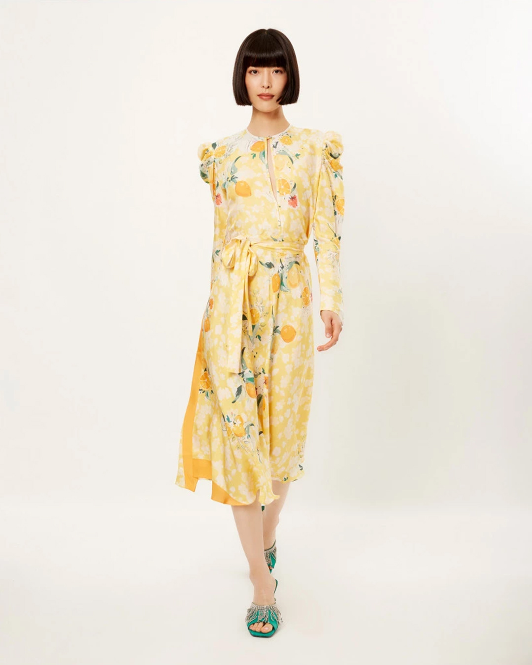 Tangerine bloom long dress 