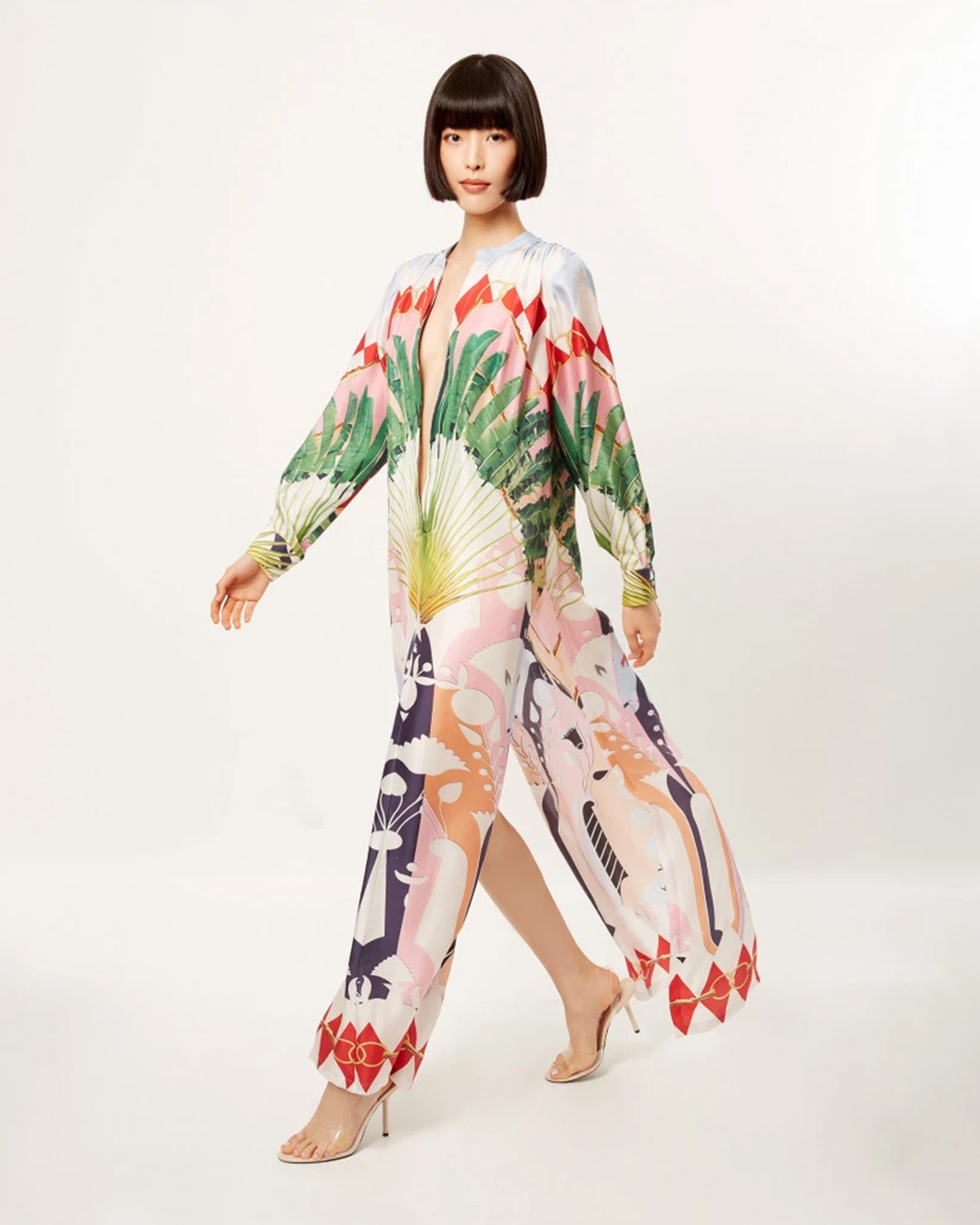 Lilac tropical dream kaftan dress 