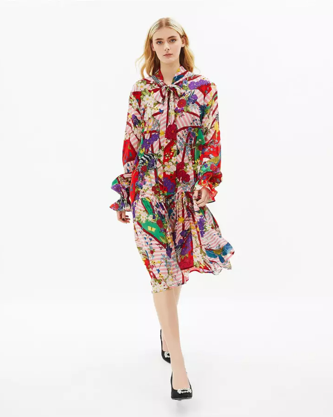 Abstract flora dress - short dress