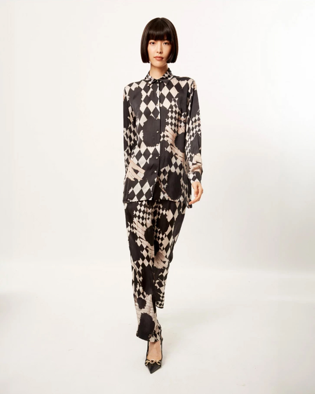 MONOCHROME IBIS CO-ORD SET - FALGUNI SHANE PEACOCK 2023 monsoon wardrobe essential