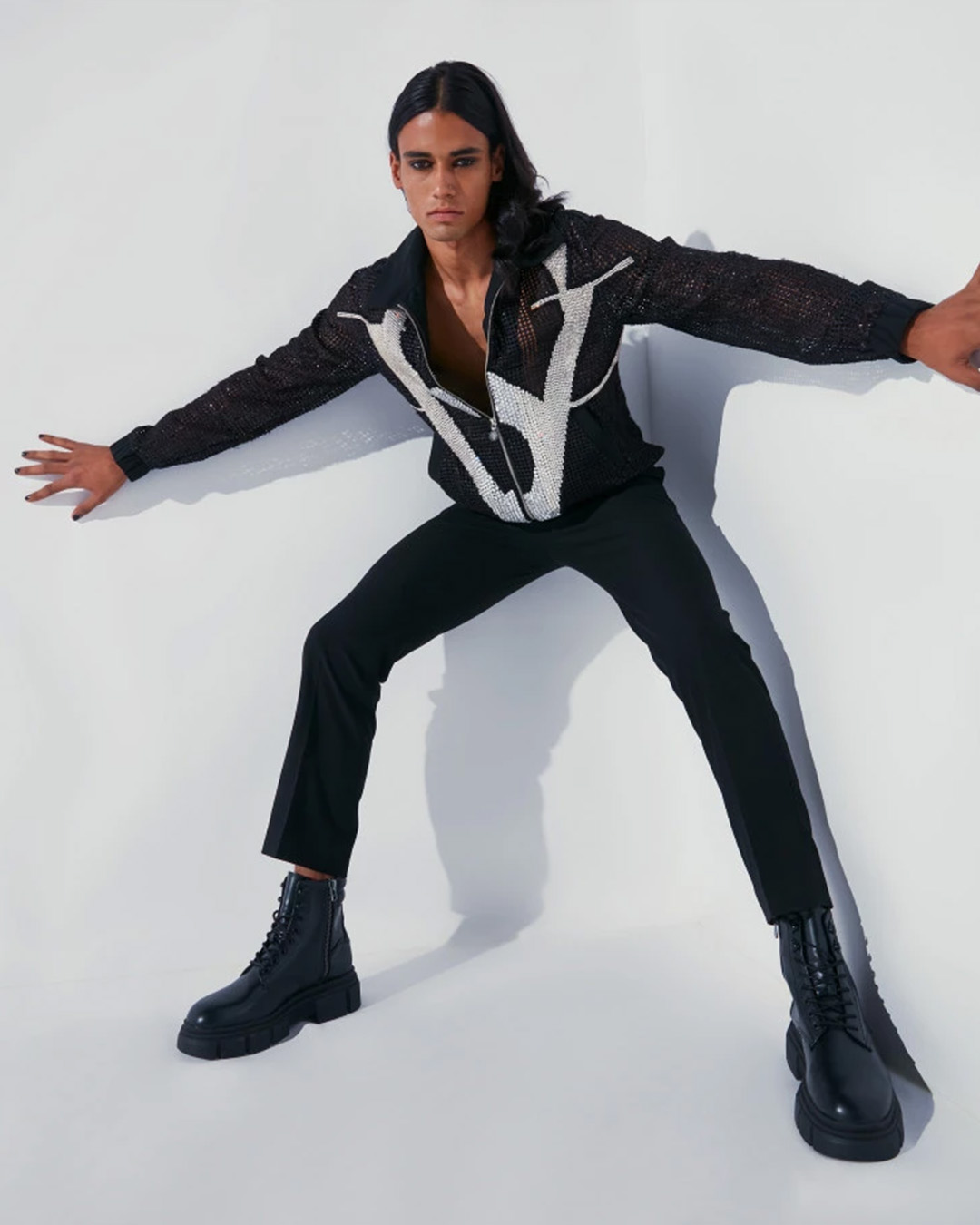 Falguni Shane Peacock Bomber Jacket - Celebrity style 2023