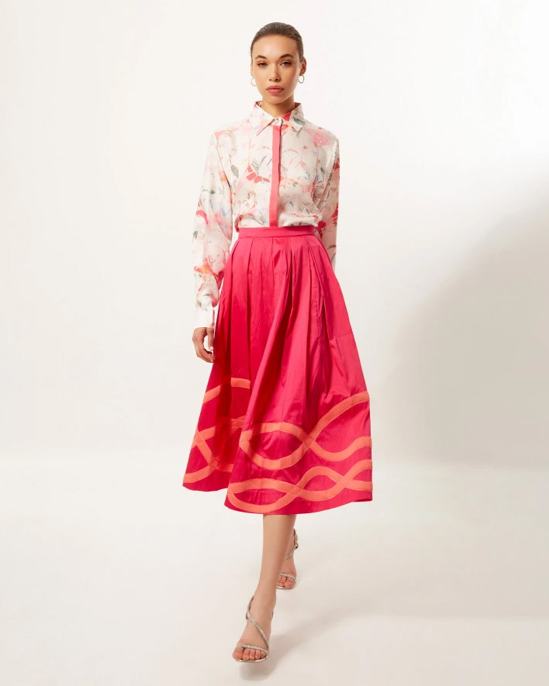 Blush floret classic shirt - Long shirt for women