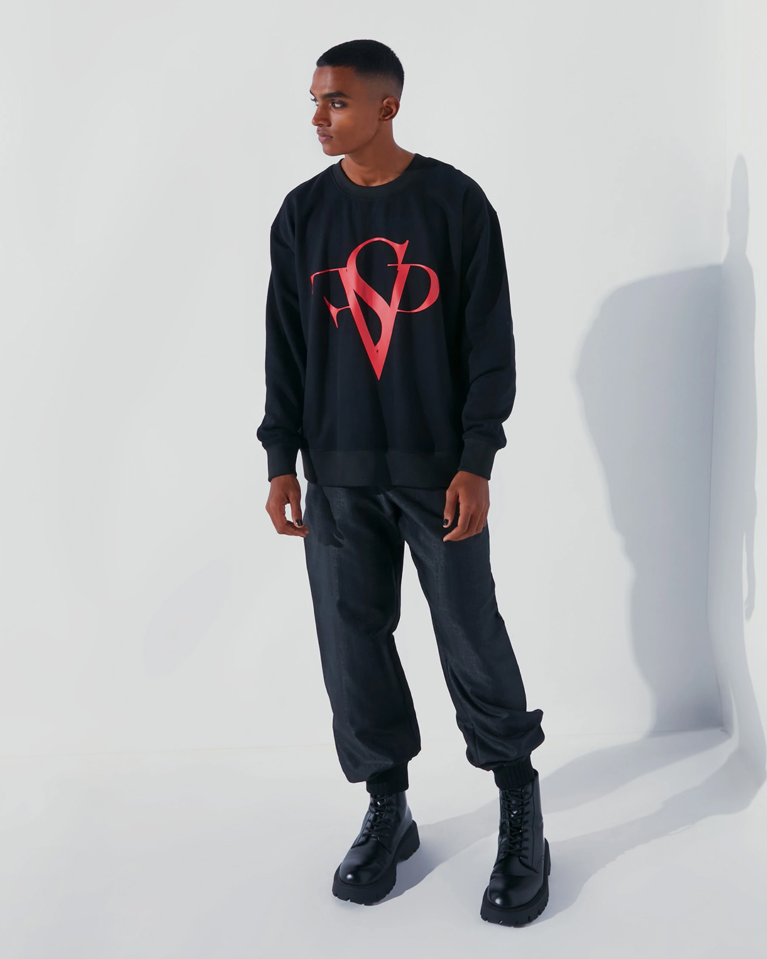 FSP CRIMSON LOGO-PRINT SWEATSHIRT-oversized sweatshirt