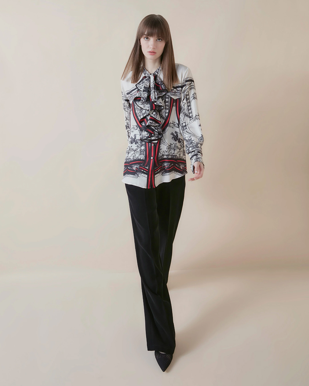 CRIMSON NOUVEAU RUFFLE SHIRT