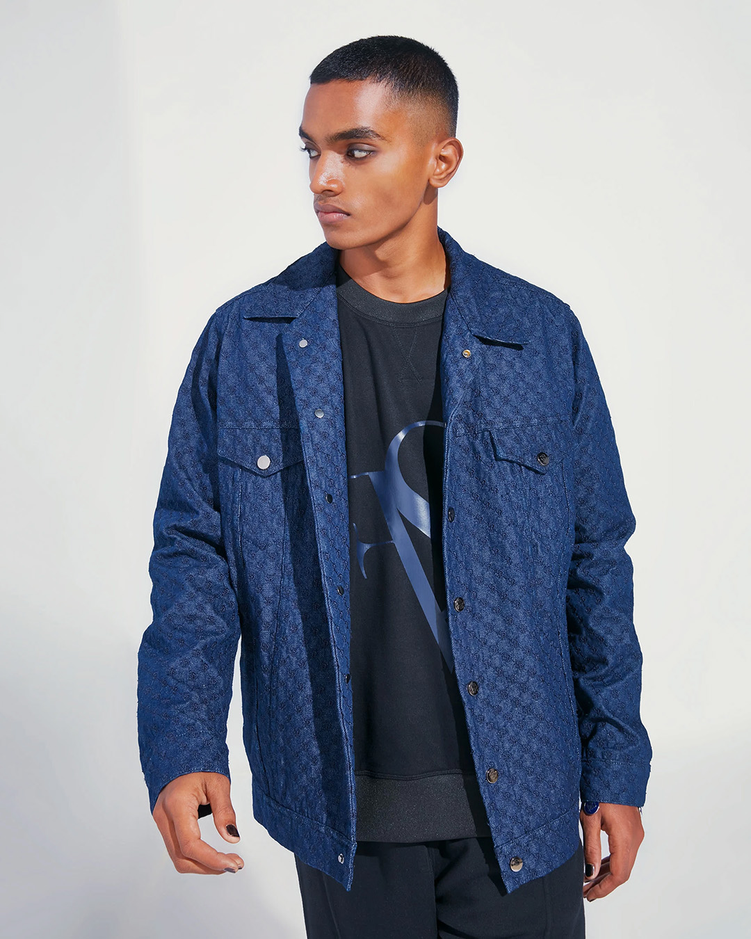 FSP MONOGRAMMED DENIM JACKET-designer jackets for men