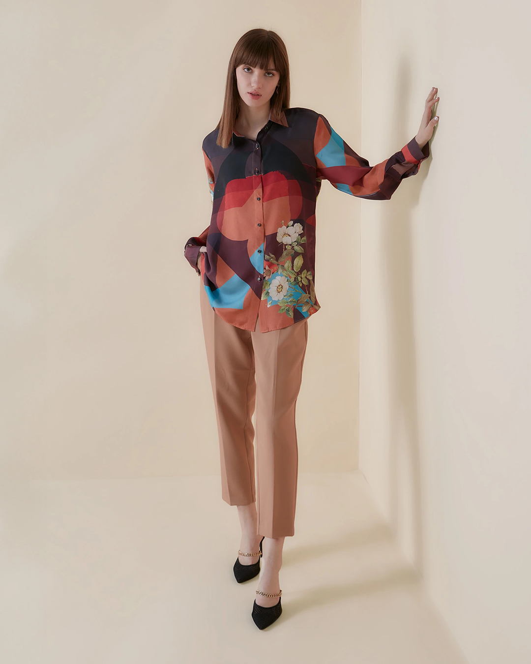 OPTICAL FLORA CLASSIC SHIRT-designer shirts for women