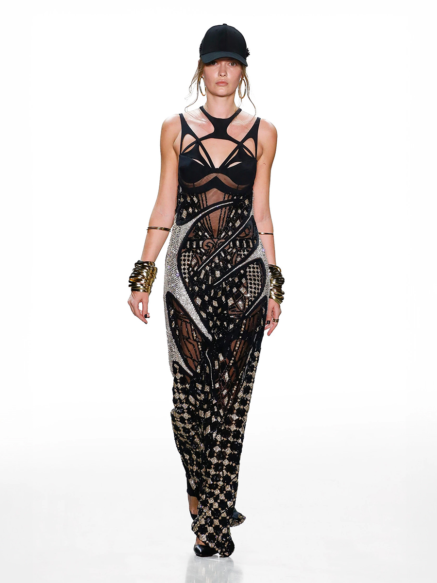 SHEER BLACK, CUT-OUT DRESS