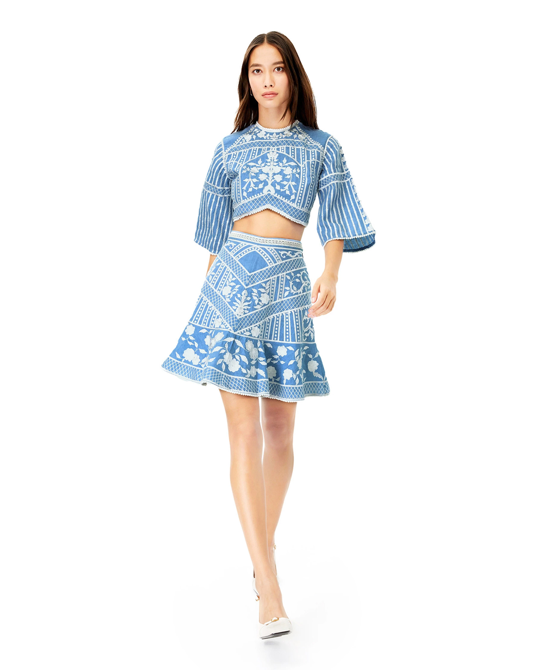 Azure Lea skirt and top co-ord set