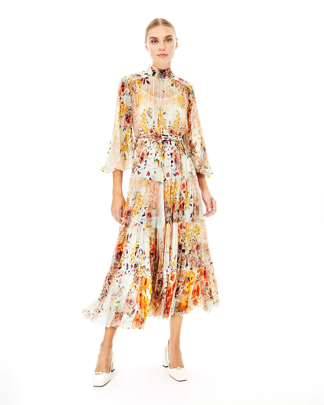 Zinnia summer high neck midi dress