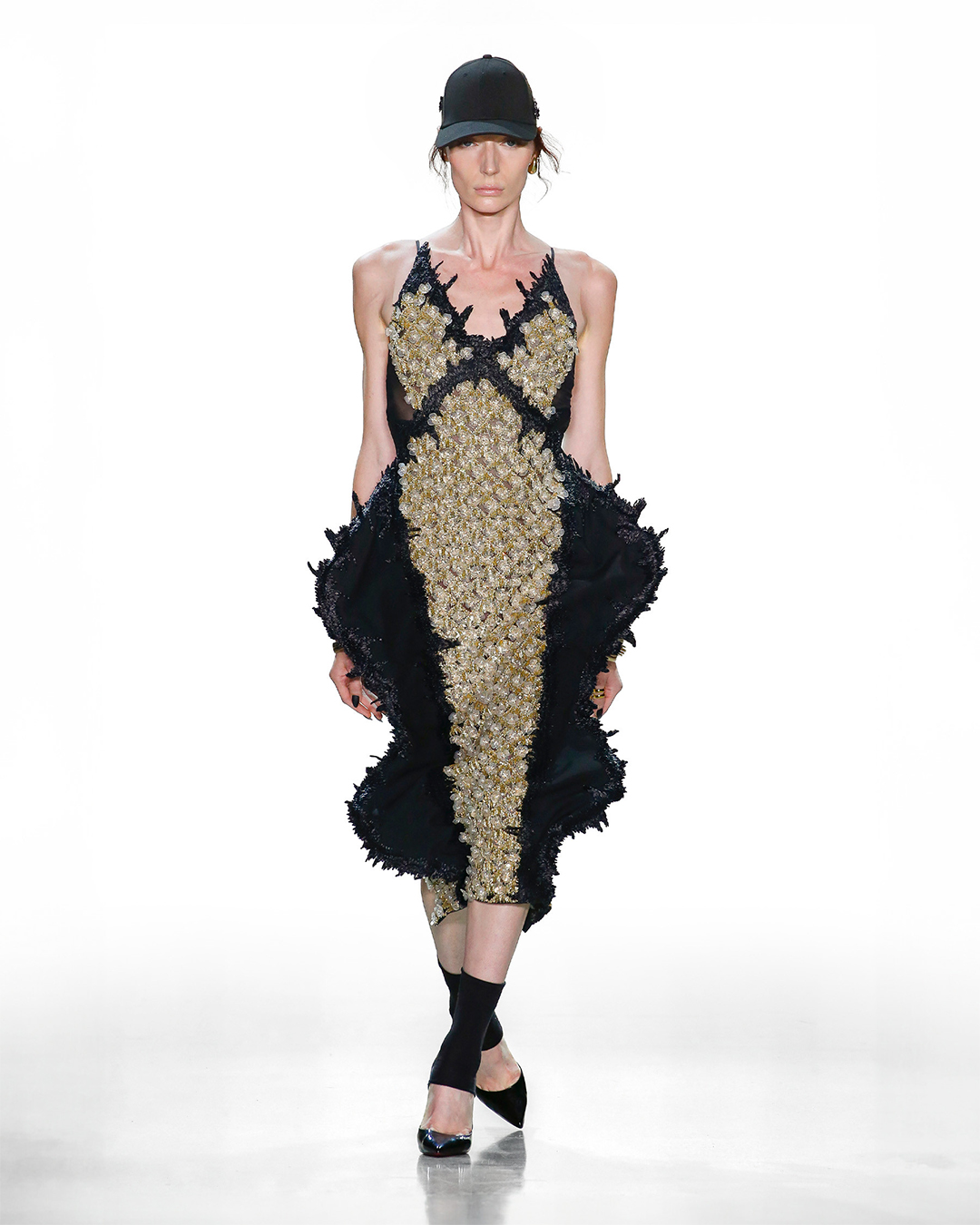 GOLD EMBROIDERED SLIP DRESS