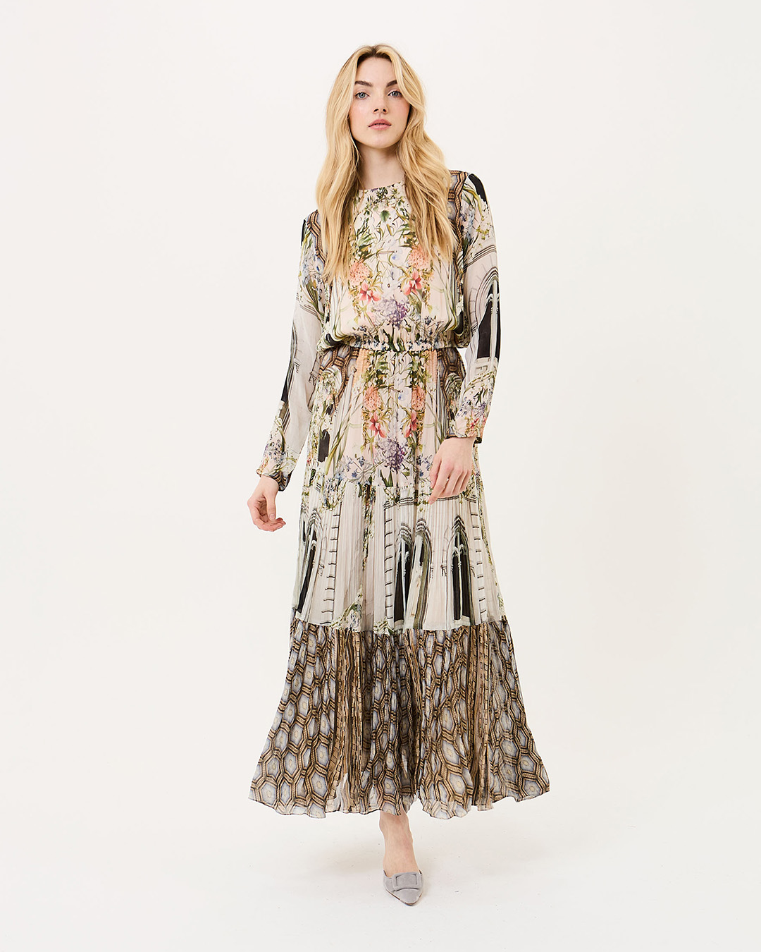 FLORAL FAÇADE LONG DRESS