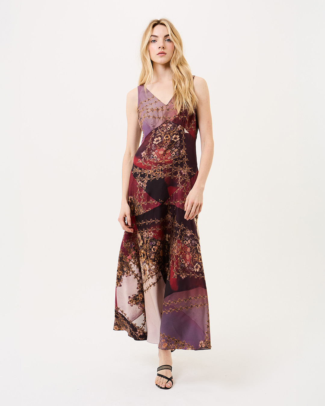 MYSTIC PLUM V-NECK DRESS