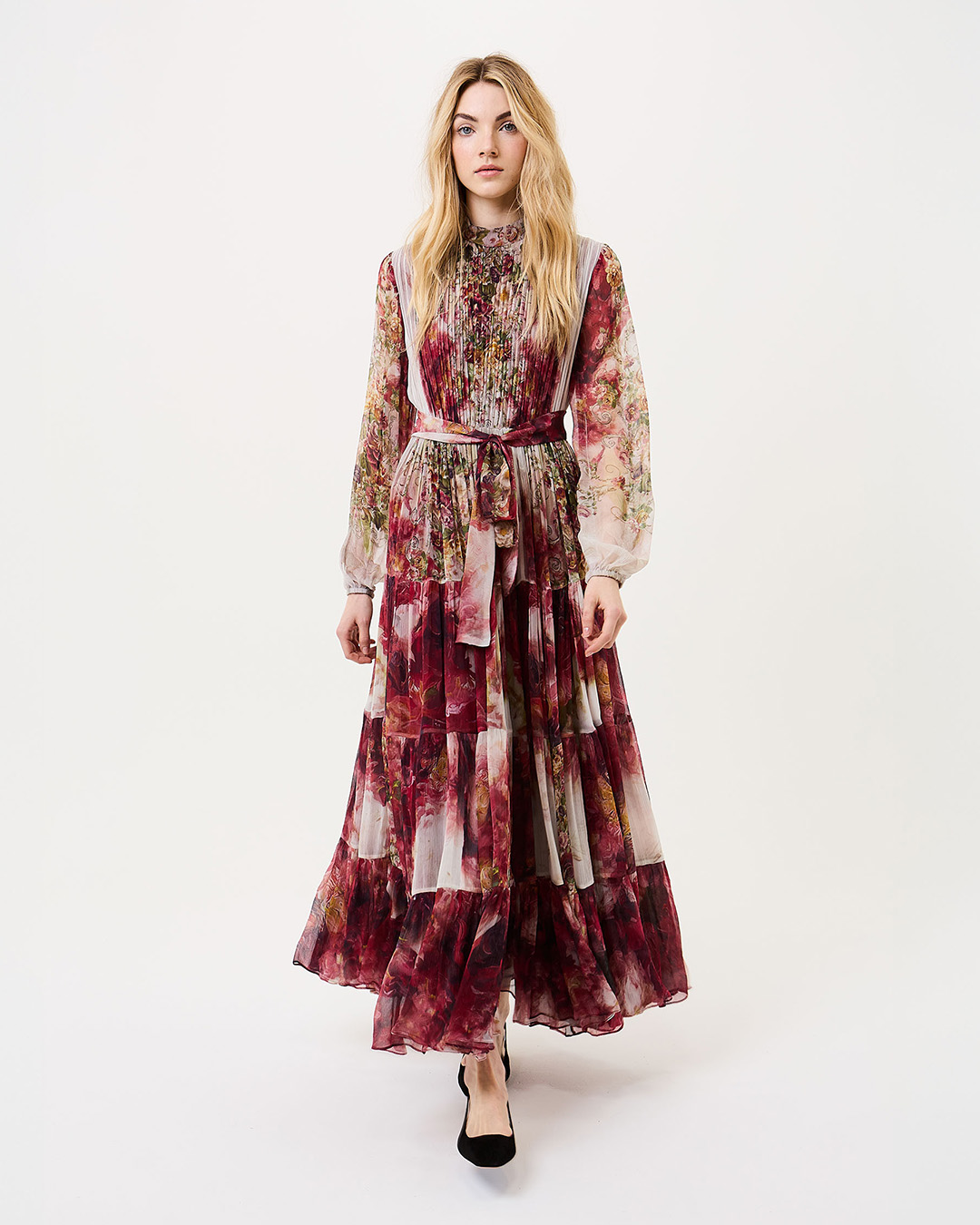 Scarlet Bloom flared dress