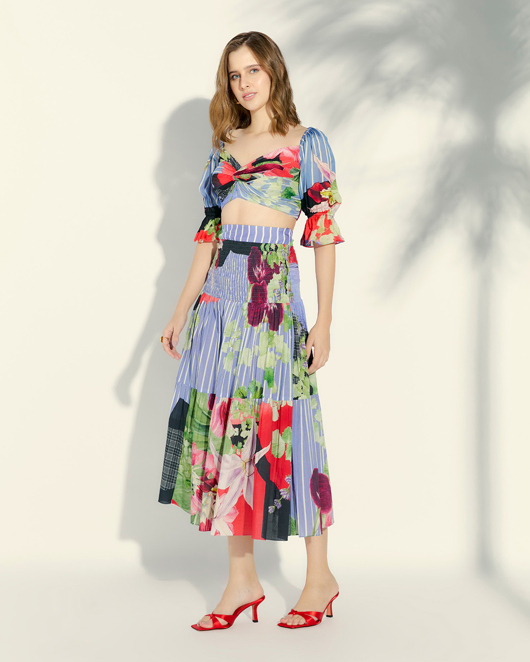 Orchid Stripe top and skirt set
