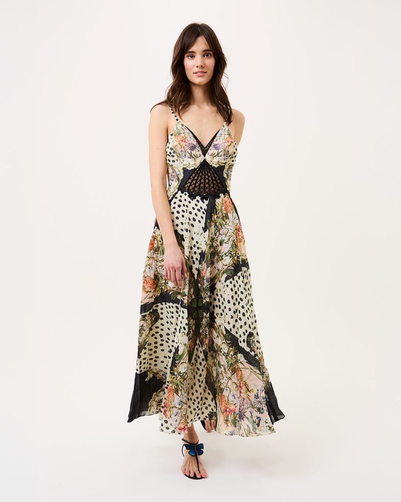 Retro Flora Printed Slip Dress