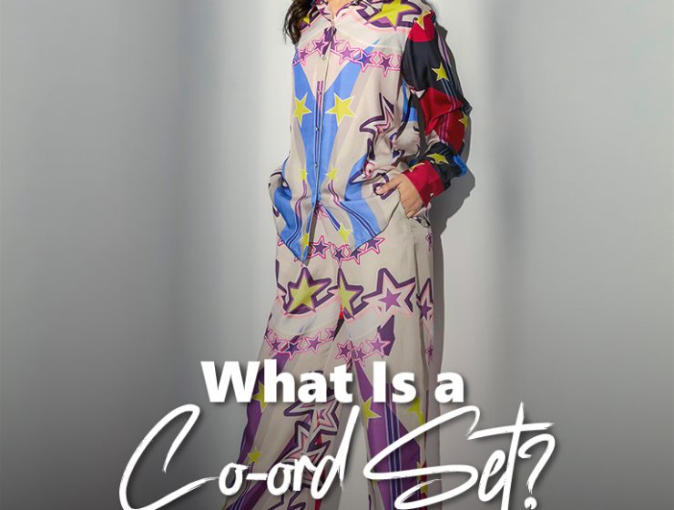 Star print matching co-ord set with text asking What Is a Co-ord Set